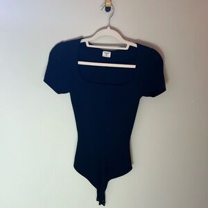 black short sleeve bodysuit